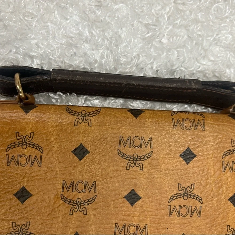 Authentic MCM Logos MONOGRAM LEATHER LAWYER LEGAL BRIEFCASE BUSINESS BAG